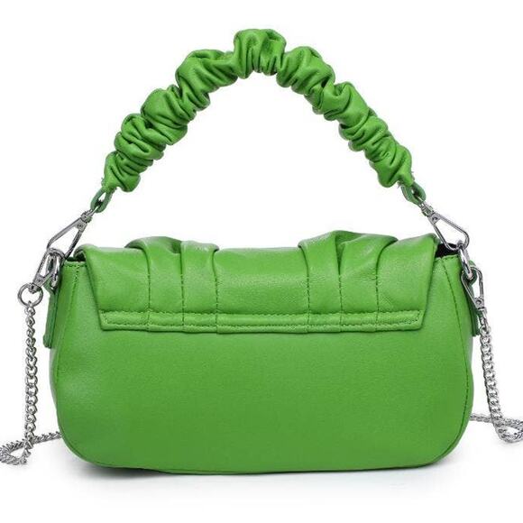 Meadow Vegan Leather Crossbody Chain Strap Citron Green - Picture 2 of 12